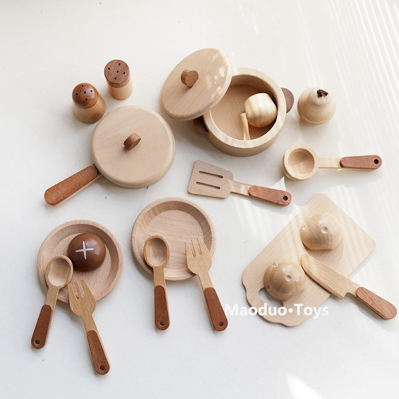 Home Cooking Utensils - 마오두오 토이즈 너도밤나무 어린이 주방 놀이세트