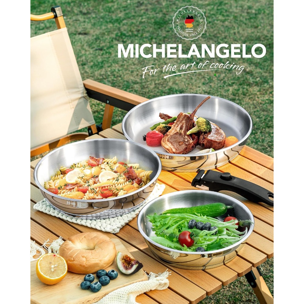 미켈란젤로 스테인리스 스틸 프라이팬 세트 탈부착 가능한 - Paella Pan Steel 리뷰 및 가격