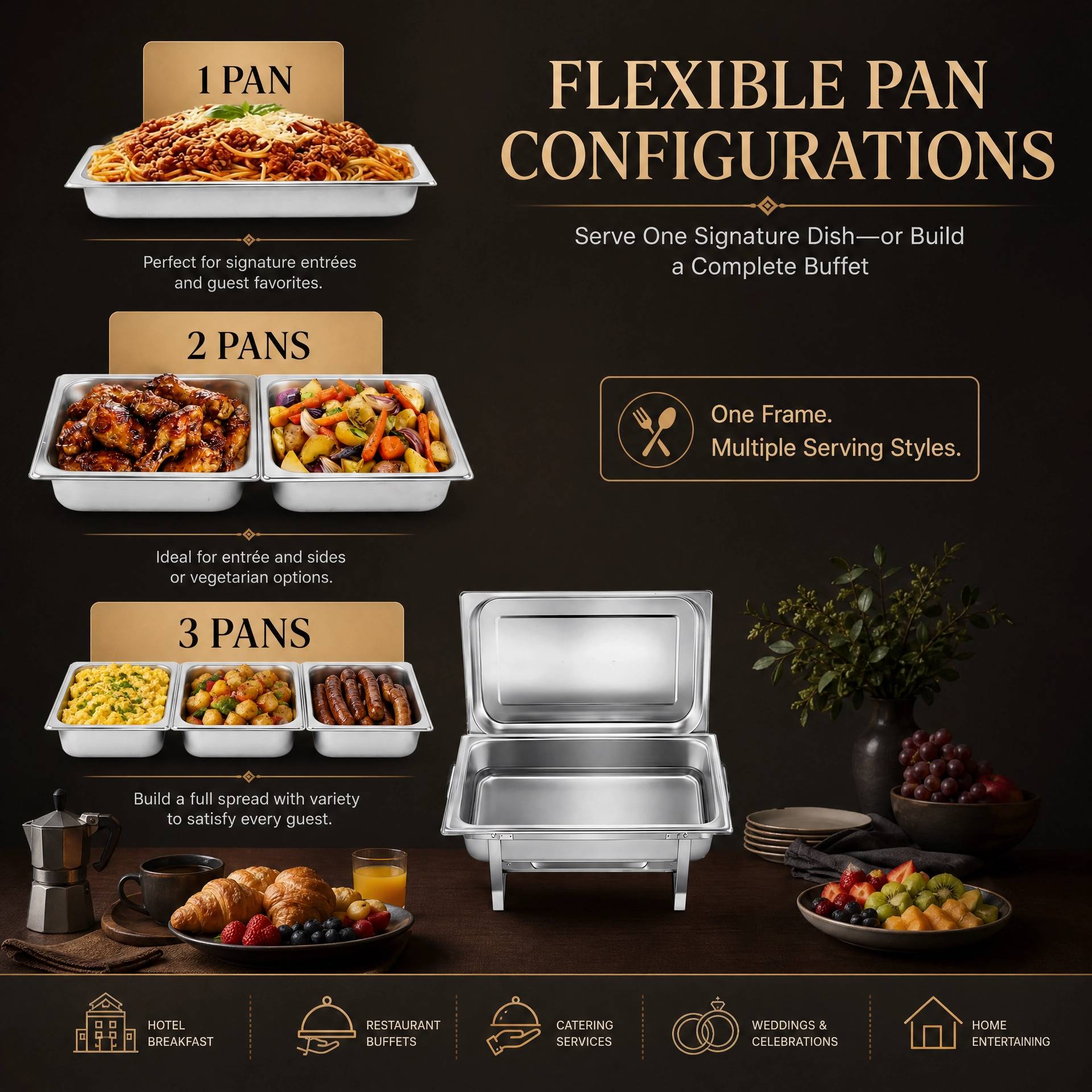 4개 세트 9.5쿼트 스테인리스 스틸 뷔페용 워머 세트 - Paella Pan Steel 리뷰 및 가격