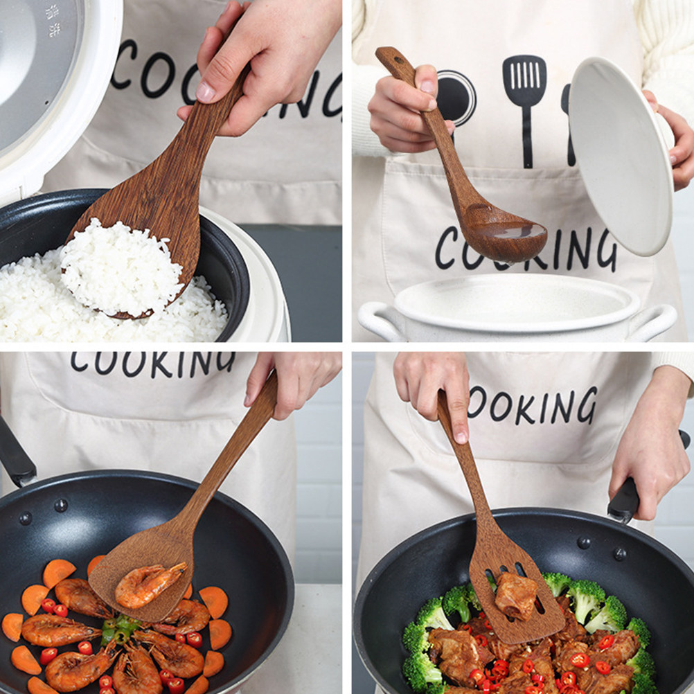 2개 세트의 친환경 나무 재질 뒤집개, 긴 손잡이로 설 - Home Cooking Utensils 리뷰 및 가격