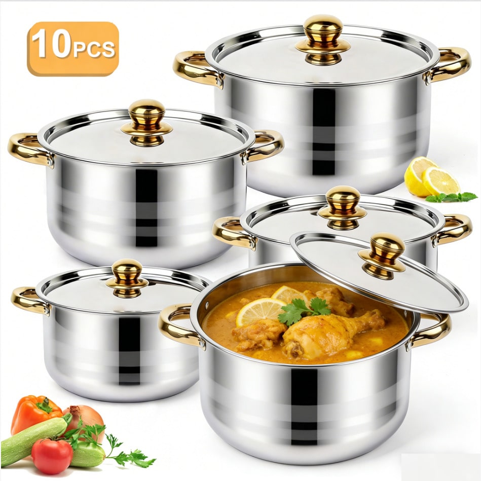 스테인리스 스틸 냄비 세트 모던 럭셔리 조리기구 스톡팟 - Home Cooking Utensils 리뷰 및 가격