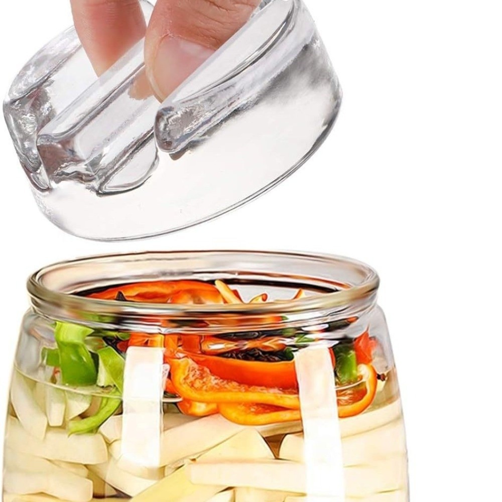 손잡이가 있는 발효 유리 무게추, 넓은 입구의 메이슨  - Fermentation Crock 리뷰 및 가격
