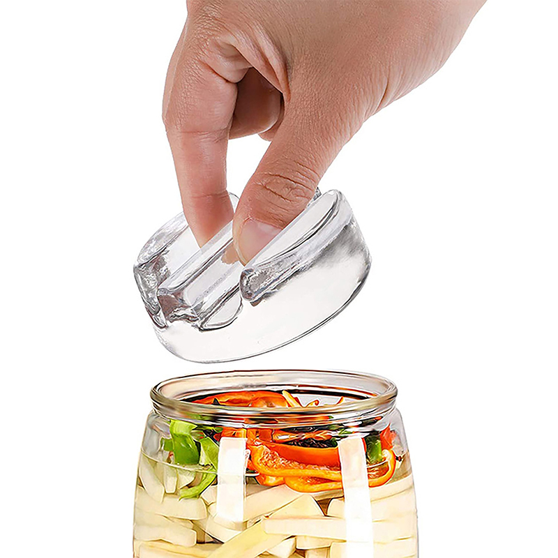 쉽게 잡을 수 있는 손잡이가 있는 발효 유리 무게 항아 - Fermentation Crock 리뷰 및 가격